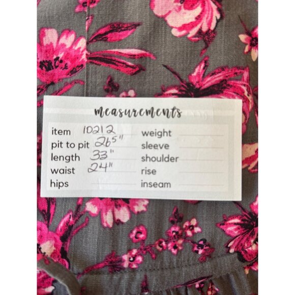 Torrid Plus Size 3X Floral Sleeveless Blouse Gray Pink - Picture 11 of 16